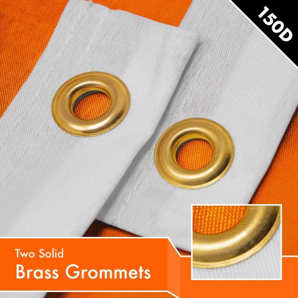 G128 Solid Orange Color Flag | 2.5x4 Ft | LiteWeave Pro Series Printed 150D Polyester | Indoor/Outdoor, Vibrant Colors, Brass Grommets, Thicker and More Durable Than 100D 75D Polyester - Image 2