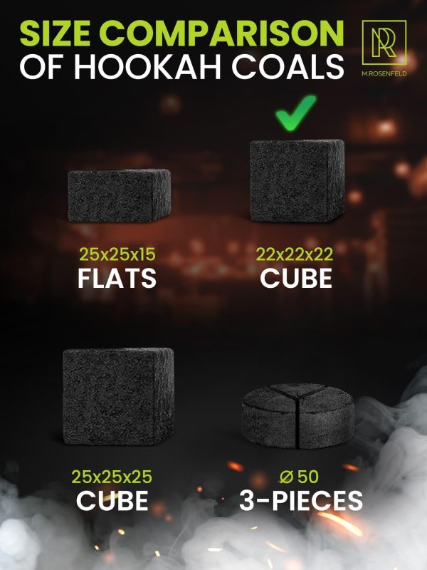 600 pcs Hookah Charcoal Hookah Coals for Hookah Coconut 25mm Cubes – XXXL Pack 600 pcs & 9 KG (19.8 lbs) – Premium Quality 25mm (1x1x1 in) – 100% Natural Coconut Charcoal Hookah Cubes – NOT Quick Ligh - Image 4