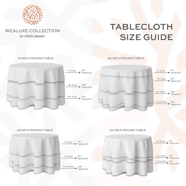 [2 Pack] White Round Tablecloths 90 Inch [Perfect Size for 30 60 Inch Tables] 200 GSM Premium Quality Textured Washable Polyester Fabric 90  Table Cloth White - Image 2