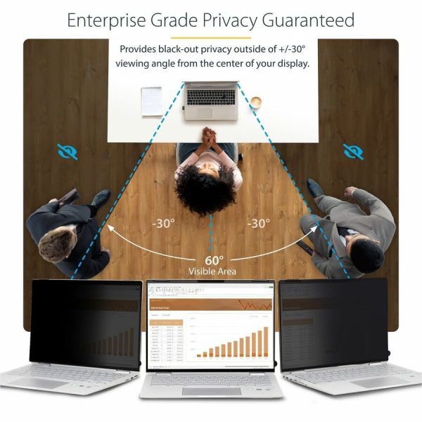 StarTech.com 14in 16:10 Touch Privacy Screen, Laptop Security Shield, Anti-Glare Blue Light Filter Flip-Over - Image 2