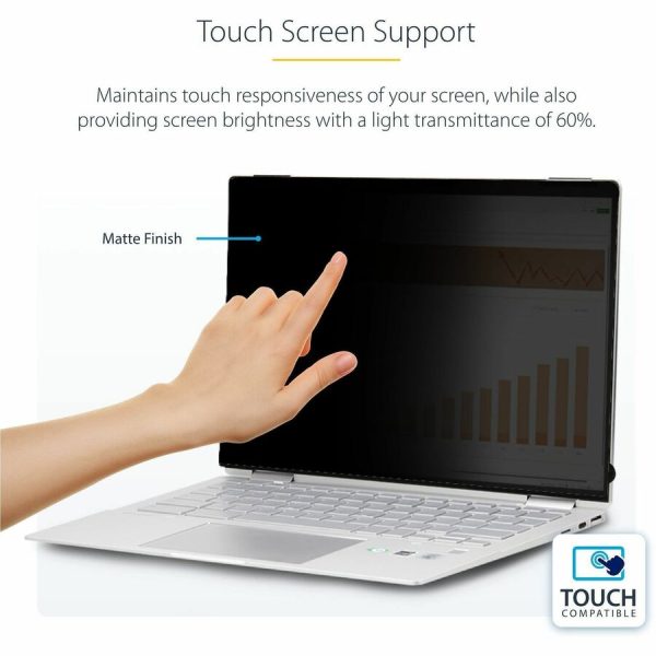 StarTech.com 14in 16:10 Touch Privacy Screen, Laptop Security Shield, Anti-Glare Blue Light Filter Flip-Over - Image 4