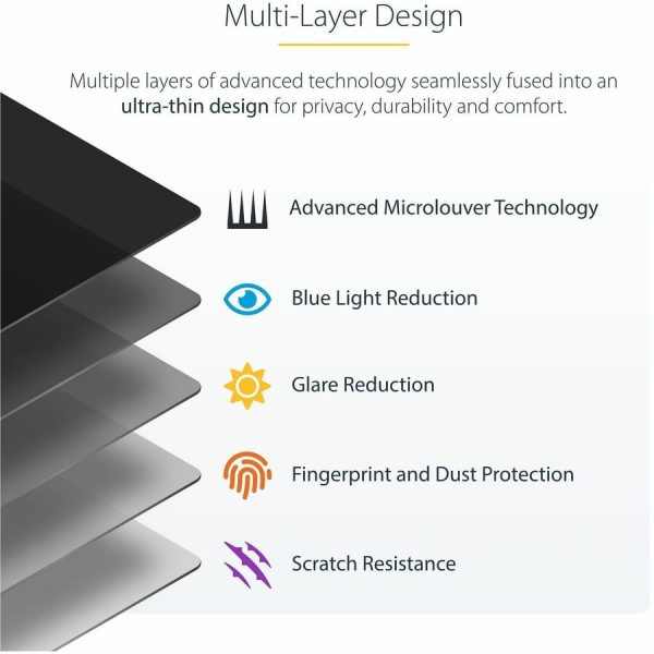 StarTech.com 14in 16:10 Touch Privacy Screen, Laptop Security Shield, Anti-Glare Blue Light Filter Flip-Over - Image 5