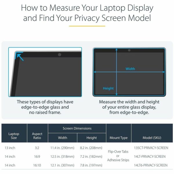 StarTech.com 14in 16:10 Touch Privacy Screen, Laptop Security Shield, Anti-Glare Blue Light Filter Flip-Over - Image 6