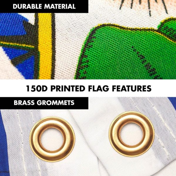 G128 Combo Pack: 6 Ft Tangle Free Spinning Flagpole (White) & El Salvador Flag 3x5 Ft Printed 150D Polyester, Brass Grommets (Flag Included) Aluminum Flag Pole - Image 4
