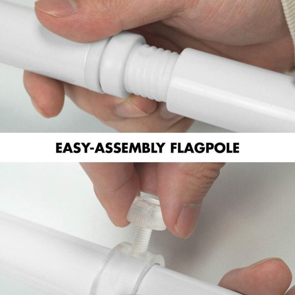 G128 Combo Pack: 6 Ft Tangle Free Spinning Flagpole (White) & El Salvador Flag 3x5 Ft Printed 150D Polyester, Brass Grommets (Flag Included) Aluminum Flag Pole - Image 6