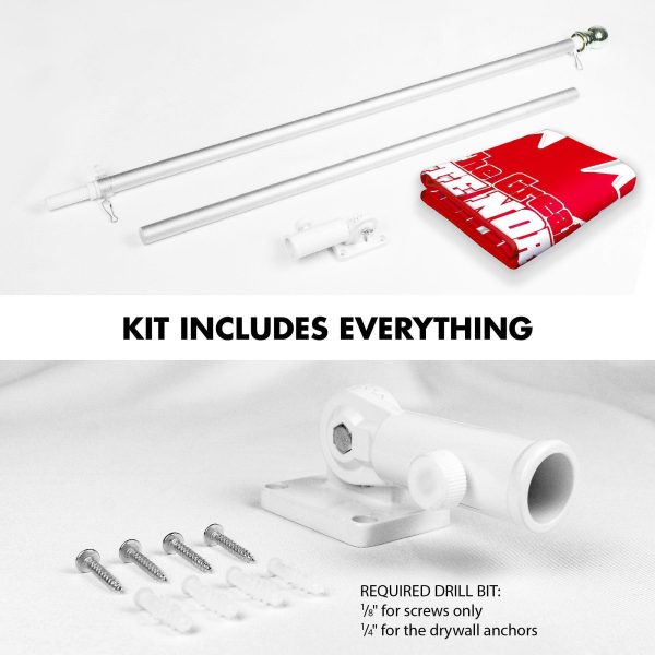 G128 Combo Pack: 6 Ft Tangle Free Aluminum Spinning Flagpole (Silver) & Canada Canadian The Great White North Flag 3x5 Ft, LiteWeave Pro Series Printed 150D Polyester | Pole with Flag Included - Image 2