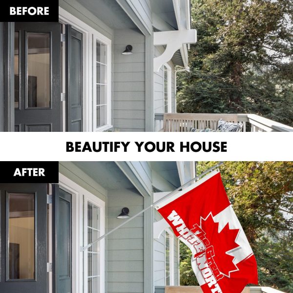 G128 Combo Pack: 6 Ft Tangle Free Aluminum Spinning Flagpole (Silver) & Canada Canadian The Great White North Flag 3x5 Ft, LiteWeave Pro Series Printed 150D Polyester | Pole with Flag Included - Image 3