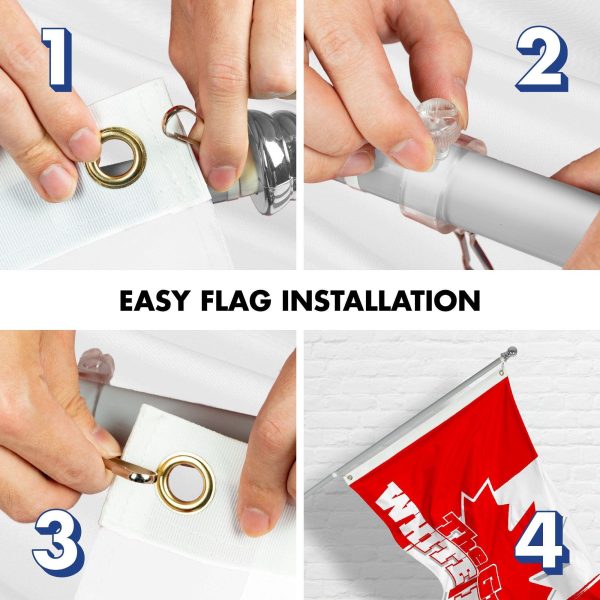 G128 Combo Pack: 6 Ft Tangle Free Aluminum Spinning Flagpole (Silver) & Canada Canadian The Great White North Flag 3x5 Ft, LiteWeave Pro Series Printed 150D Polyester | Pole with Flag Included - Image 7