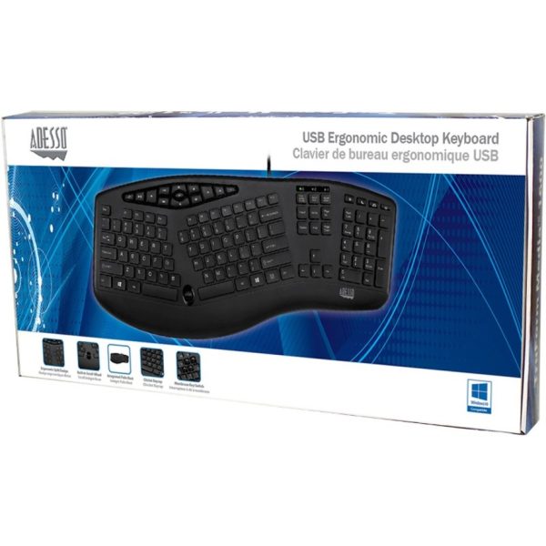 Adesso TruForm Ergonomic Desktop Keyboard - Image 2