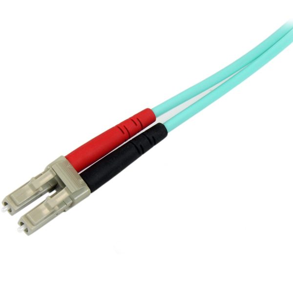 StarTech.com 2m (6ft) LC/UPC to SC/UPC OM3 Multimode Fiber Optic Cable, Full Duplex 50/125 Zipcord, 100G, LSZH Fiber Jumper Cord - Image 3