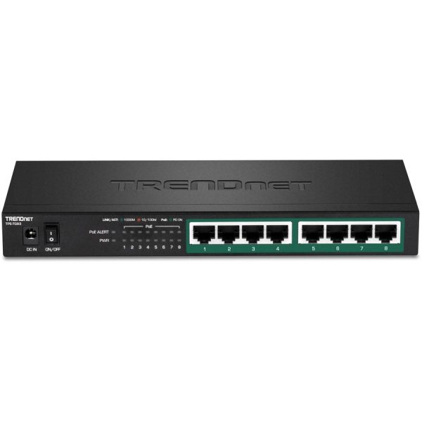 TRENDnet 8-Port Gigabit PoE+ Switch, 65W PoE Power Budget, 16Gbps Switching Capacity, IEEE 802.1p QoS, DSCP Pass-Through Support, Fanless, Wall Mountable, Lifetime Protection, Black, TPE-TG83 - Image 4
