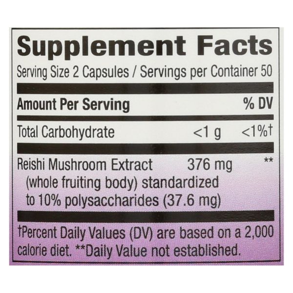 Nature's Way - Reishi Standardized - 100 Capsules - Image 2