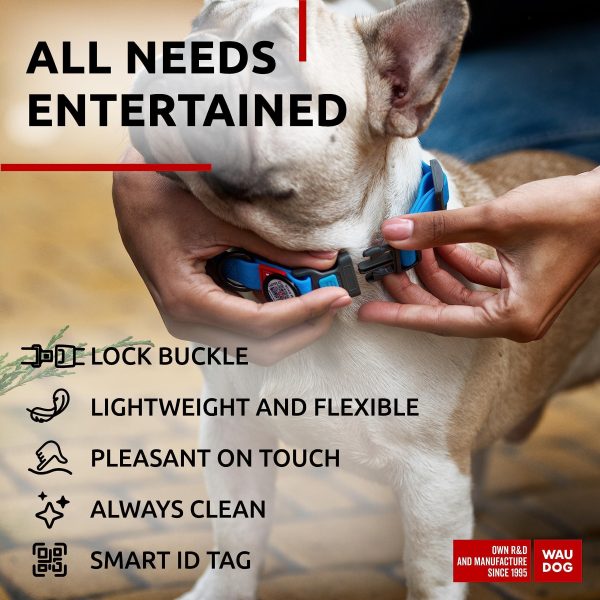 Waterproof Dog Collar   Adjustable Dog Collar for Large Dogs Small and Medium Dogs   Breakaway Dog Collar Waterproof with Plastic Buckle and QR Dog Tag   Boy & Girl Dog Collars (Blue) - Image 5