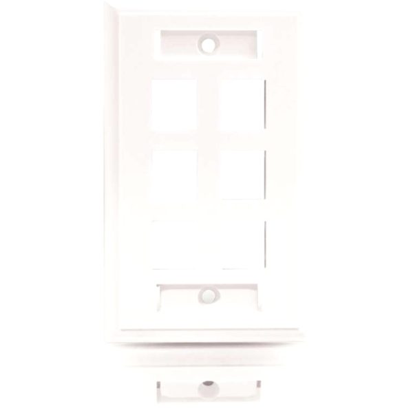 C2G 6-Port Single Gang Multimedia Keystone Wall Plate - White - Image 2