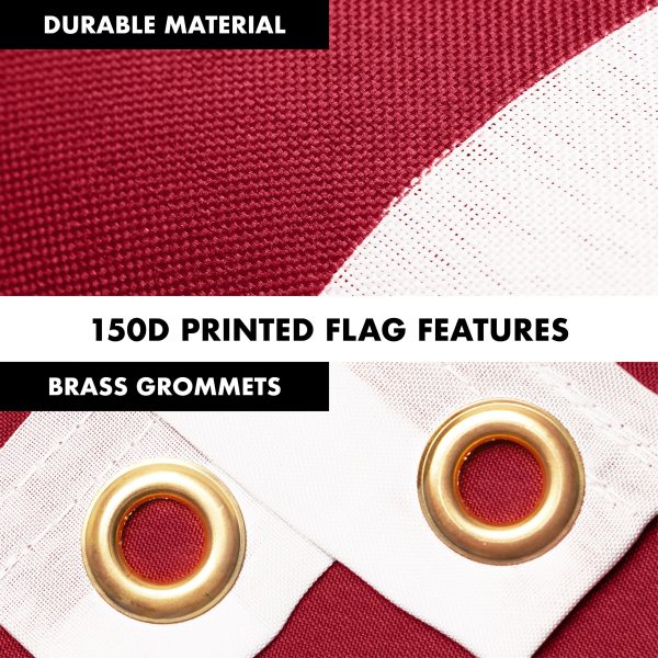 G128 Combo Pack: 6 Ft Tangle Free Spinning Flagpole (White) & Latvia Flag 3x5 Ft Printed 150D Polyester, Brass Grommets (Flag Included) Aluminum Flag Pole - Image 4