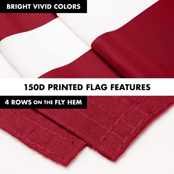 G128 Combo Pack: 6 Ft Tangle Free Spinning Flagpole (White) & Latvia Flag 3x5 Ft Printed 150D Polyester, Brass Grommets (Flag Included) Aluminum Flag Pole - Image 5