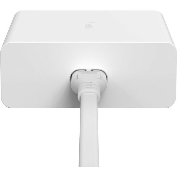 Belkin 108W 4-Port GaN Charger - 2xUSB-A, 2xUSB-C (108W Total) - 2m/6.6ft Power Cord - White - Image 4