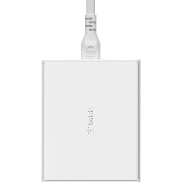 Belkin 108W 4-Port GaN Charger - 2xUSB-A, 2xUSB-C (108W Total) - 2m/6.6ft Power Cord - White - Image 5