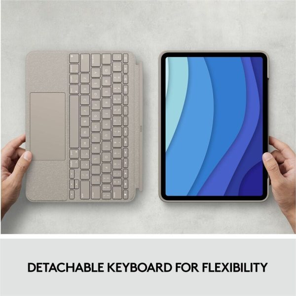 Logitech Combo Touch Keyboard/Cover Case for 11" Apple iPad Pro (3rd Generation), iPad Pro (2nd Generation), iPad Pro Tablet - Sand - Image 5