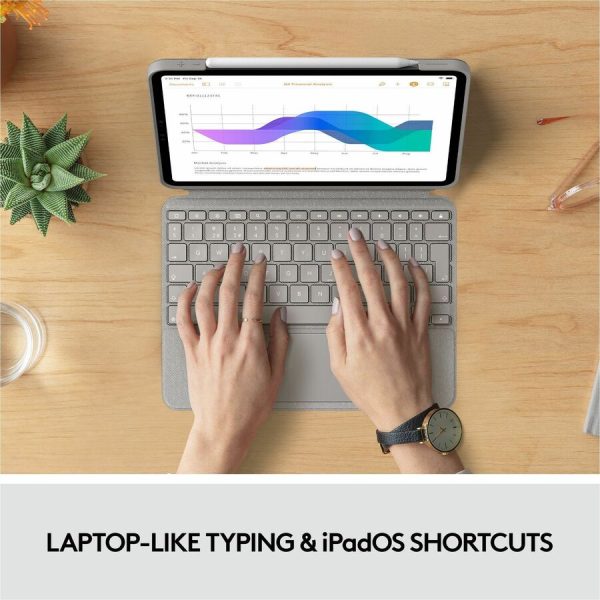 Logitech Combo Touch Keyboard/Cover Case for 11" Apple iPad Pro (3rd Generation), iPad Pro (2nd Generation), iPad Pro Tablet - Sand - Image 8