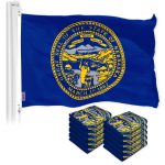 G128 10 Pack: Nebraska NE State Flag | 3x5 Ft | LiteWeave Pro Series Printed 150D Polyester | Indoor/Outdoor, Vibrant Colors, Brass Grommets, Thicker and More Durable Than 100D 75D Polyester