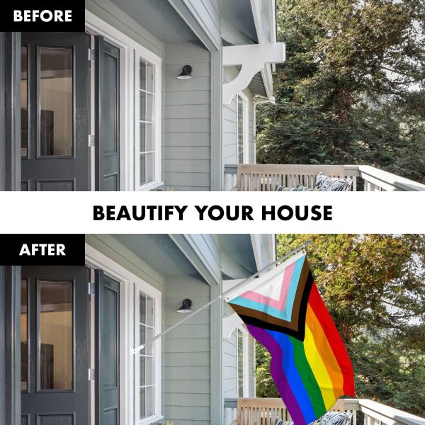G128 Combo Pack: 6 Ft Tangle Free Aluminum Spinning Flagpole (Silver) & LGBT Progress Rainbow Pride Flag 3x5 Ft, LiteWeave Pro Series Printed 150D Polyester | Pole with Flag Included - Image 3