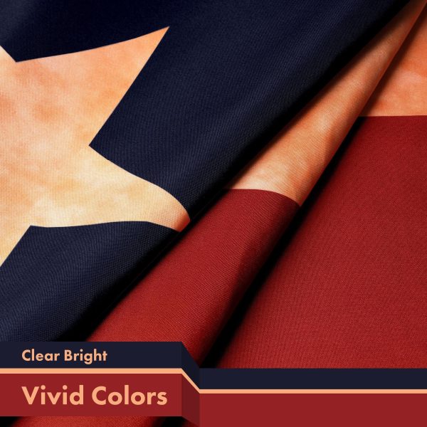 G128 5 Pack: Texas Tea-Stained Flag | 3x5 Ft | LiteWeave Pro Series Printed 300D Polyester | Vibrant Colors, Brass Grommets, Thicker and More Durable Than 100D 75D Polyester - Image 3