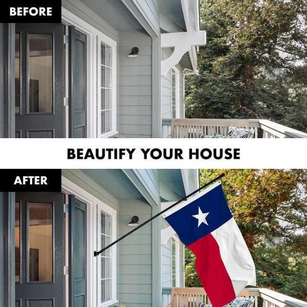 G128 Combo Pack: 6 Feet Tangle Free Spinning Flagpole (Black) Texas TX State Flag 3x5 ft Printed 150D Brass Grommets (Flag Included) Aluminum Flag Pole - Image 3