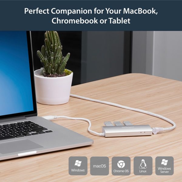 StarTech.com 3-Port USB Hub with Ethernet, USB-A Ports, Gigabit Ethernet/GbE, USB 5Gbps, Bus-Powered, Portable Laptop USB 3.0 Hub - Image 11