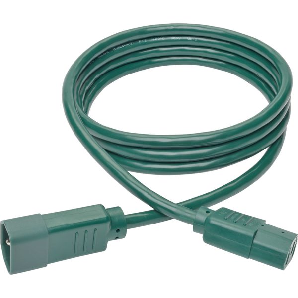 Eaton Tripp Lite Series PDU Power Cord, C13 to C14 - 10A, 250V, 18 AWG, 6 ft. (1.83 m), Green - Image 2