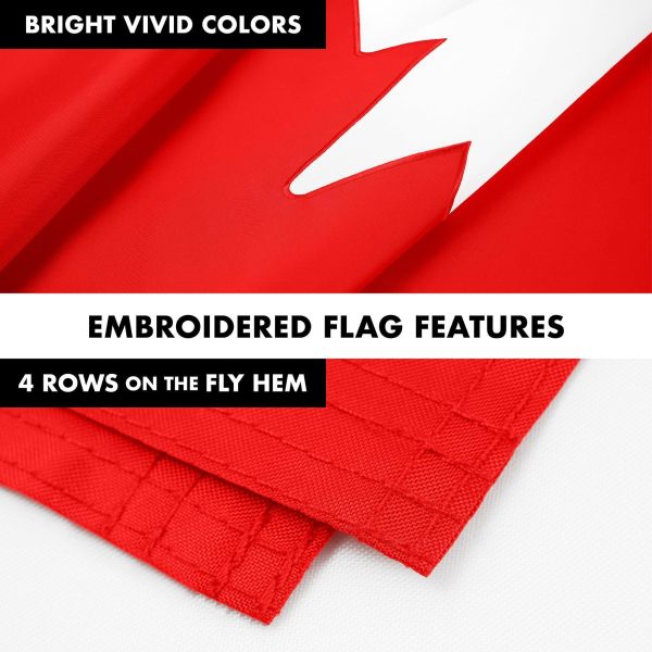 G128 Combo Pack: 5 Ft Tangle Free Aluminum Spinning Flagpole (Black) & Canada Canadian Flag 2x3 Ft, ToughWeave Series Embroidered 210D Polyester | Pole with Flag Included - Image 5