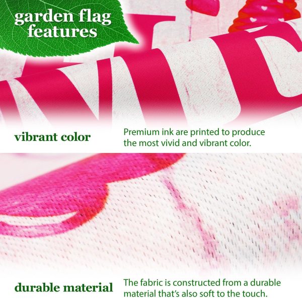 G128 Combo Pack: Garden Flag Stand Black 36 in x 16 in & Garden Flag Happy Valentine's Day Decoration Gnome Holding Love Sign 12"x18" Double-Sided Blockout Fabric - Image 3