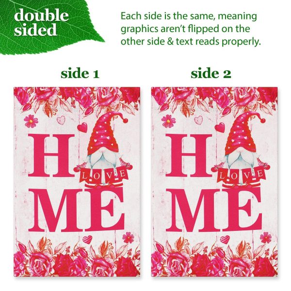 G128 Combo Pack: Garden Flag Stand Black 36 in x 16 in & Garden Flag Happy Valentine's Day Decoration Gnome Holding Love Sign 12"x18" Double-Sided Blockout Fabric - Image 5