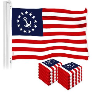 G128 10 Pack: American USA Yacht Ensign Flag | 3x5 Ft | LiteWeave Pro Series Printed 150D Poly | Nautical Flag, Indoor/Outdoor, Vibrant Colors, Brass Grommets, Thicker and More Durable Than 100D 75D