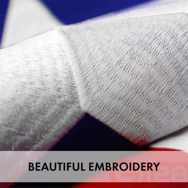 G128 Texas State Flag 4x6 FT 2-Pack Embroidered Stars Sewn Stripes Heavy Duty 220GSM Tough Spun Polyester Quality with Brass Grommets - Image 3