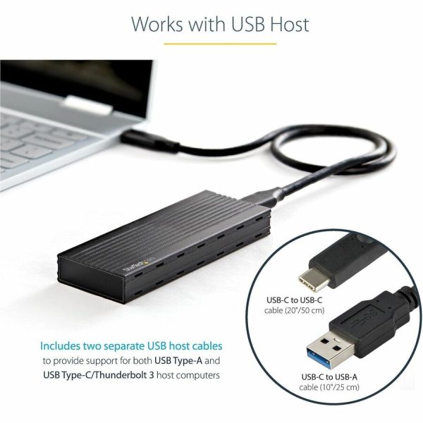 StarTech.com USB-C 10Gbps to M.2 NVMe or M.2 SATA SSD Enclosure, Portable M.2 PCIe/SATA SSD Aluminum Enclosure, USB-C & USB-A Host Cables - Image 4