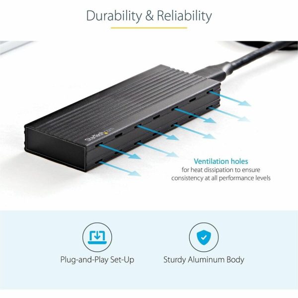 StarTech.com USB-C 10Gbps to M.2 NVMe or M.2 SATA SSD Enclosure, Portable M.2 PCIe/SATA SSD Aluminum Enclosure, USB-C & USB-A Host Cables - Image 5
