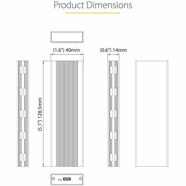 StarTech.com USB-C 10Gbps to M.2 NVMe or M.2 SATA SSD Enclosure, Portable M.2 PCIe/SATA SSD Aluminum Enclosure, USB-C & USB-A Host Cables - Image 7