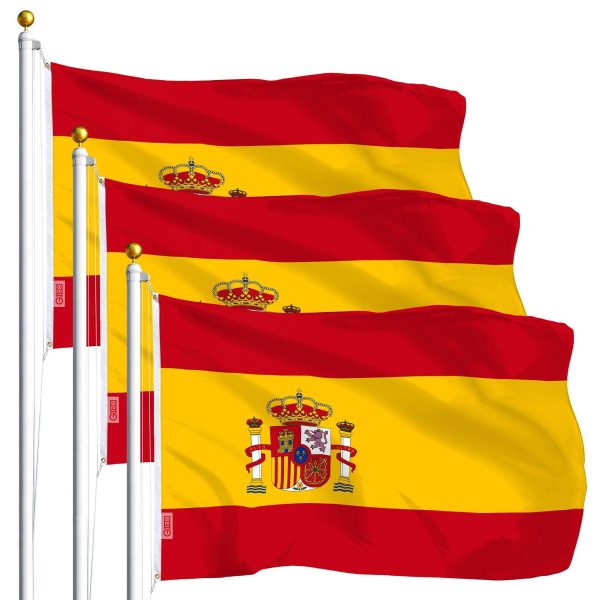 Spain Spanish Flag 3x5 Ft 3-Pack Printed Polyester By G128