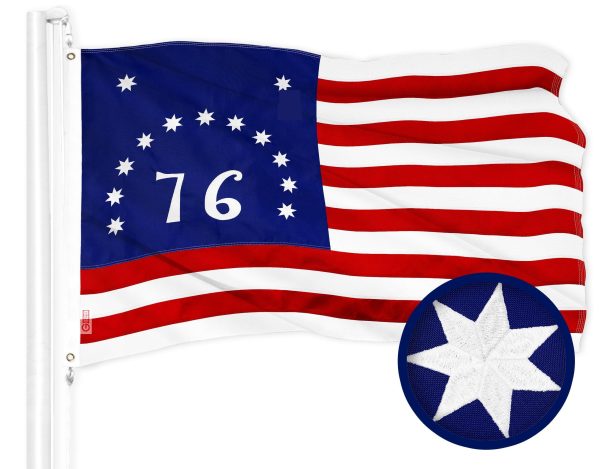 G128 Combo Pack: American USA Flag 4x6 Ft & Bennington 76 Flag 4x6 Ft | Both ToughWeave Series Embroidered 300D Polyester, Embroidered Design, Indoor/Outdoor, Brass Grommets - Image 2
