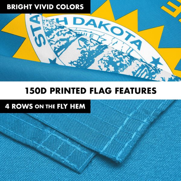 G128 Combo Pack: 6 Ft Tangle Free Spinning Flagpole (Black) & South Dakota Flag 3x5 Ft Printed 150D Polyester, Brass Grommets (Flag Included) Aluminum Flag Pole - Image 5