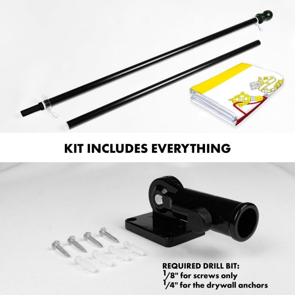 G128 Combo Pack: 6 Ft Tangle Free Aluminum Spinning Flagpole (Black) & Vatican City Flag 3x5 Ft, LiteWeave Pro Series Printed 150D Polyester | Pole with Flag Included - Image 2