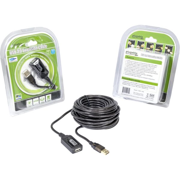 Plugable 10 Meter (32 Foot) USB 2.0 Active Extension Cable - Image 2