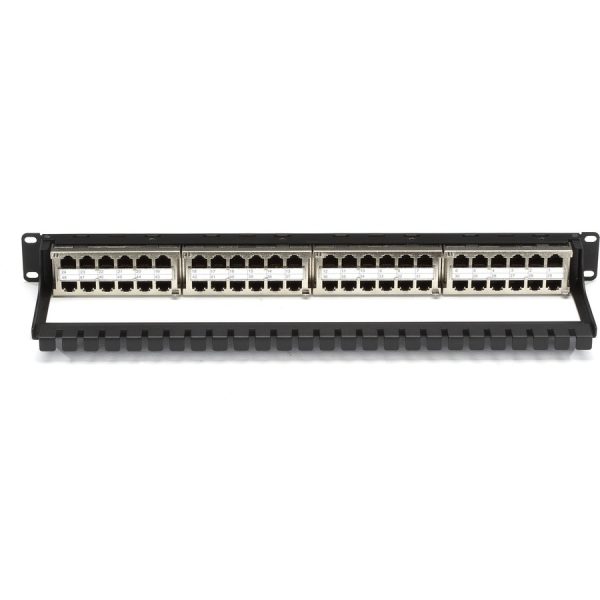 Black Box CAT6 Patch Panel - Feed-Through, High-Density, 1U, Shielded, 48-Port - Image 2