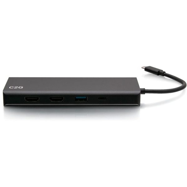 C2G USB-C 9-in-1 Dual Display Docking Station - 60W Power Supply, HDMI, Ethernet, USB, 3.5mm Audio and Power Delivery - 4K 30Hz - Image 4