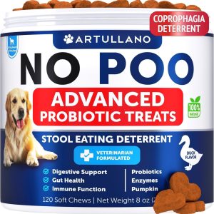 No Poo Chews for Dogs Puppy   Coprophagia Stool Eating Deterrent   Prevent Dog from Eating Poop   Stop Eating Poop Treats with Probiotics & Enzymes   Immune Digestive Gut Health Support Supplement