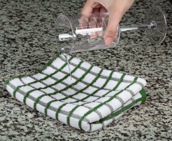 Premium Dish Towels for Kitchen with Hanging Loop [8 Pack] Heavy Duty Absorbent 100% Cotton 410 GSM Terry Kitchen Towels 16x26 (Green) - Image 5