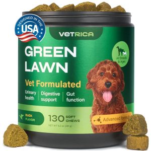 Dog Urine Neutralizer for Lawn   Grass Burn Spot Chews for Dogs   Dog Pee Grass Spot Saver   Green Lawn Treats with Enzymes   Digestive and Gut Health Support Chews   Canine UTI Support Supplement