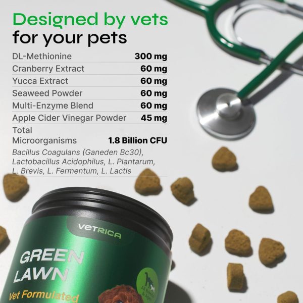 Dog Urine Neutralizer for Lawn   Grass Burn Spot Chews for Dogs   Dog Pee Grass Spot Saver   Green Lawn Treats with Enzymes   Digestive and Gut Health Support Chews   Canine UTI Support Supplement - Image 2