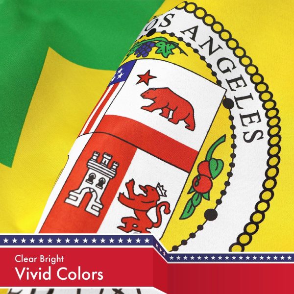 Los Angeles LA City Flag 3x5 Ft 3-Pack 150D Printed Polyester By G128 - Image 3